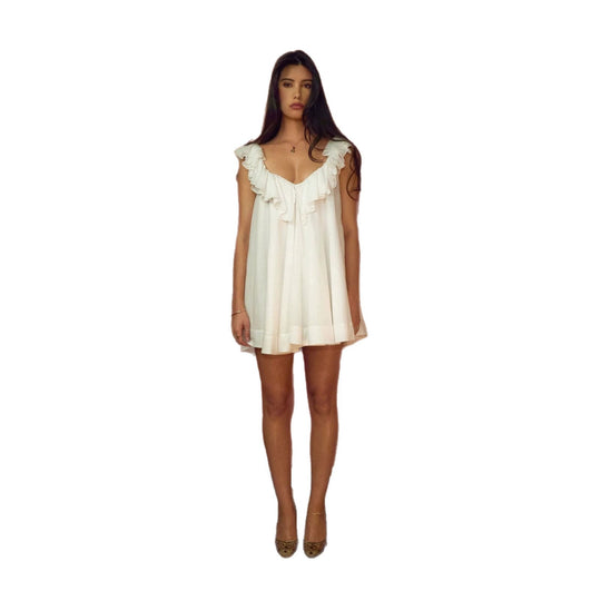 Damen Verspieltes Volantkleid aus weichem Chiffon EB