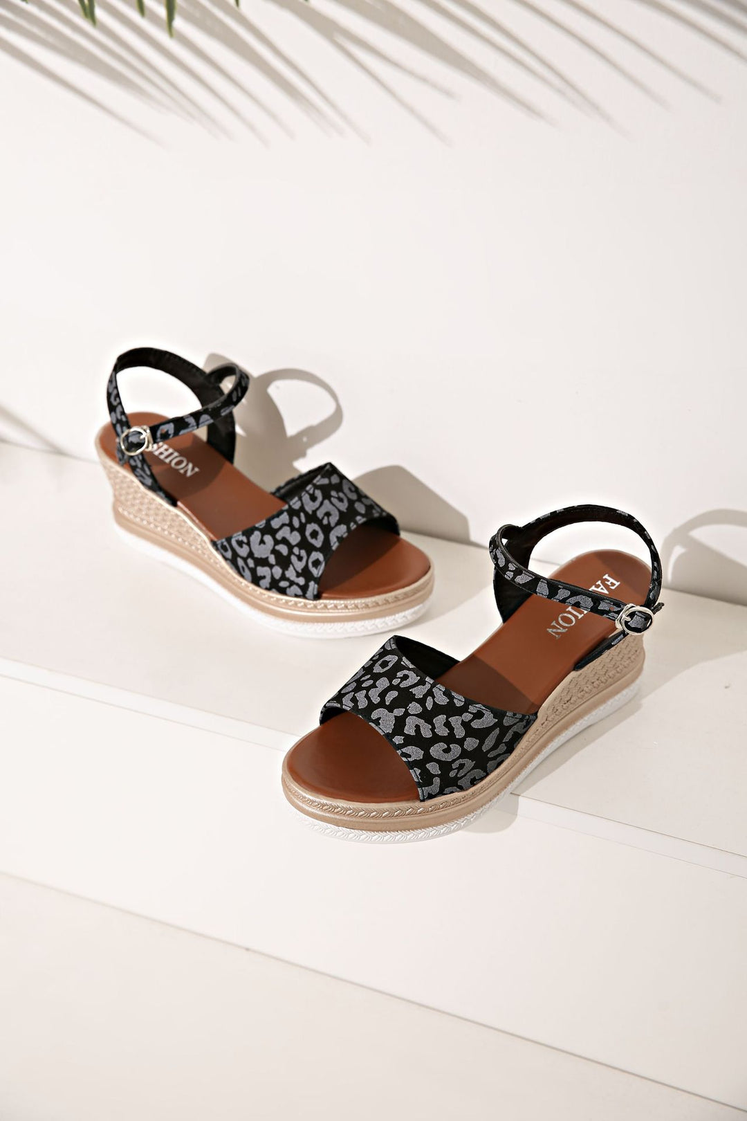 Damen Wedge-Sandalen mit modischen Mustern und verstellbarem Riemen EB