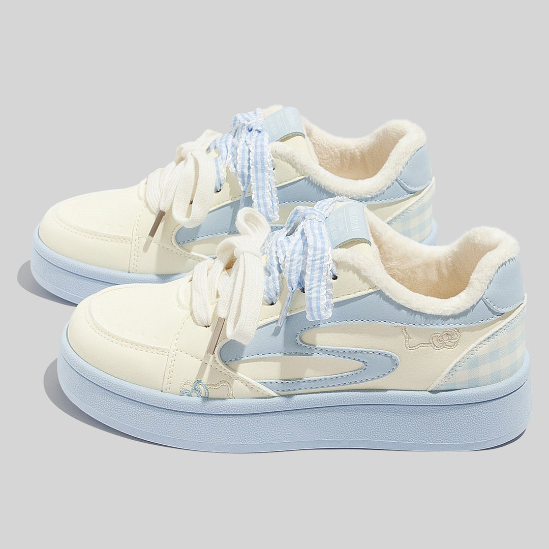Damen Kuschelige Sneakers mit floralem Print und weichem Innenfutter EB