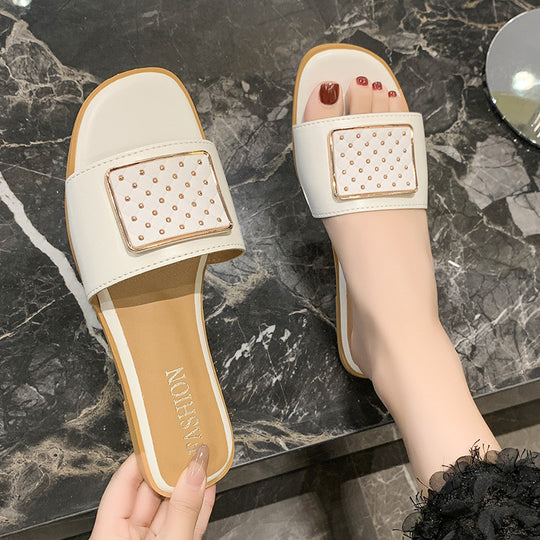 Damen modische Riemensandalen mit eleganter Applikation EB