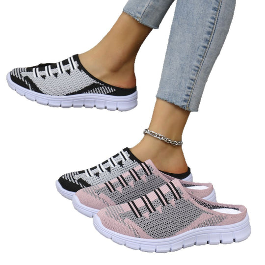 Damen luftige Sneaker-Pantoletten mit rutschfester Sohle EB