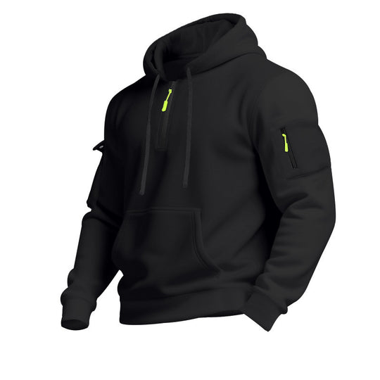 Herren Sportlicher Kapuzenpullover mit Reißverschluss und praktischen Taschen EB