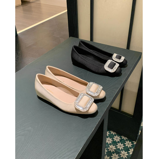 Damen Ballerinas mit elegantem Strassdetail und komfortablem Fußbett EB