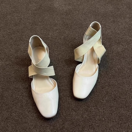Damen Elegante Slingback-Pantoletten mit modischem Kreuzband EB