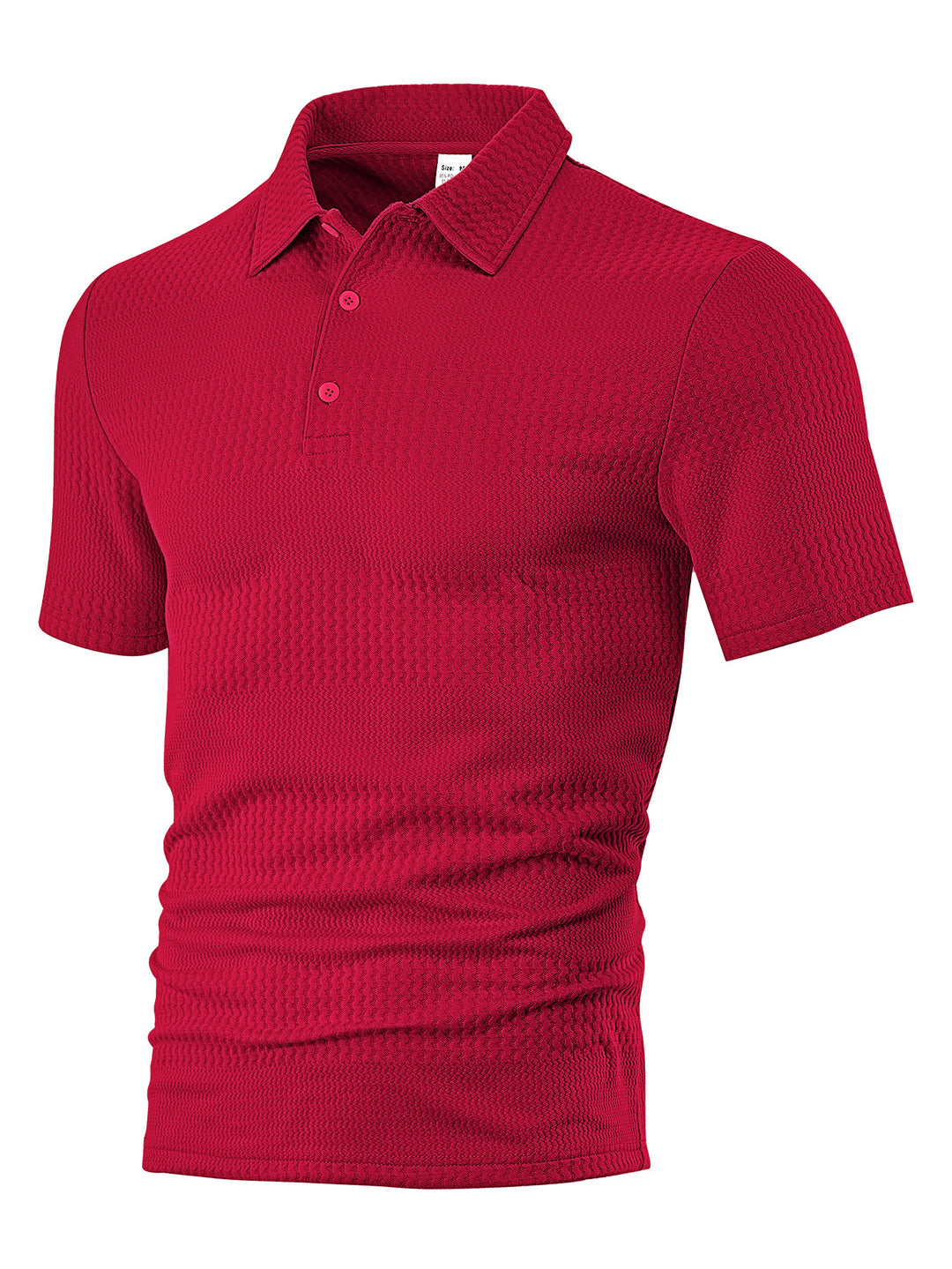 Herren nan körperbetontes Kurzarm-Polo aus elastischem Jacquardstrick mit Hemdkragen EB