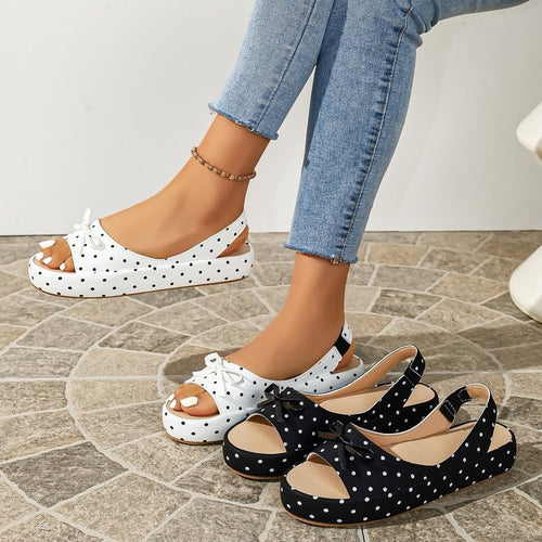 Damen Offene Ballerinas mit dekorativem Schleifendetail EB