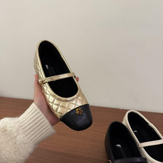 Damen Elegante Ballerinas mit Komfort-Sohle und stylischem Riemen EB
