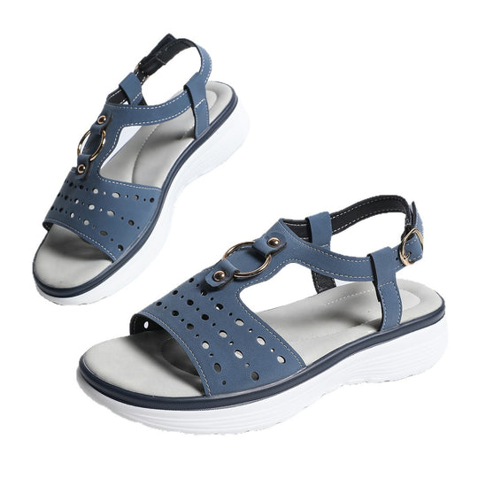 Damen Komfortable Sandalen mit durchbrochenem Design und ergonomischer Sohle EB
