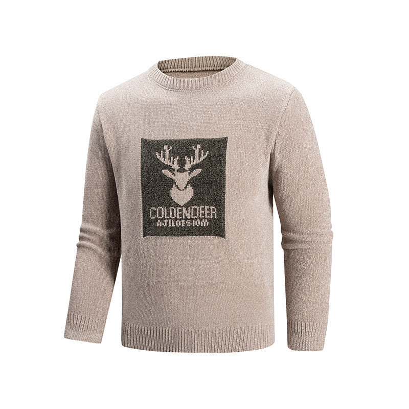 Herren Rundhalspullover mit kreativem Grafikdesign EB
