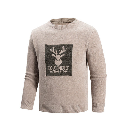 Herren Rundhalspullover mit kreativem Grafikdesign EB