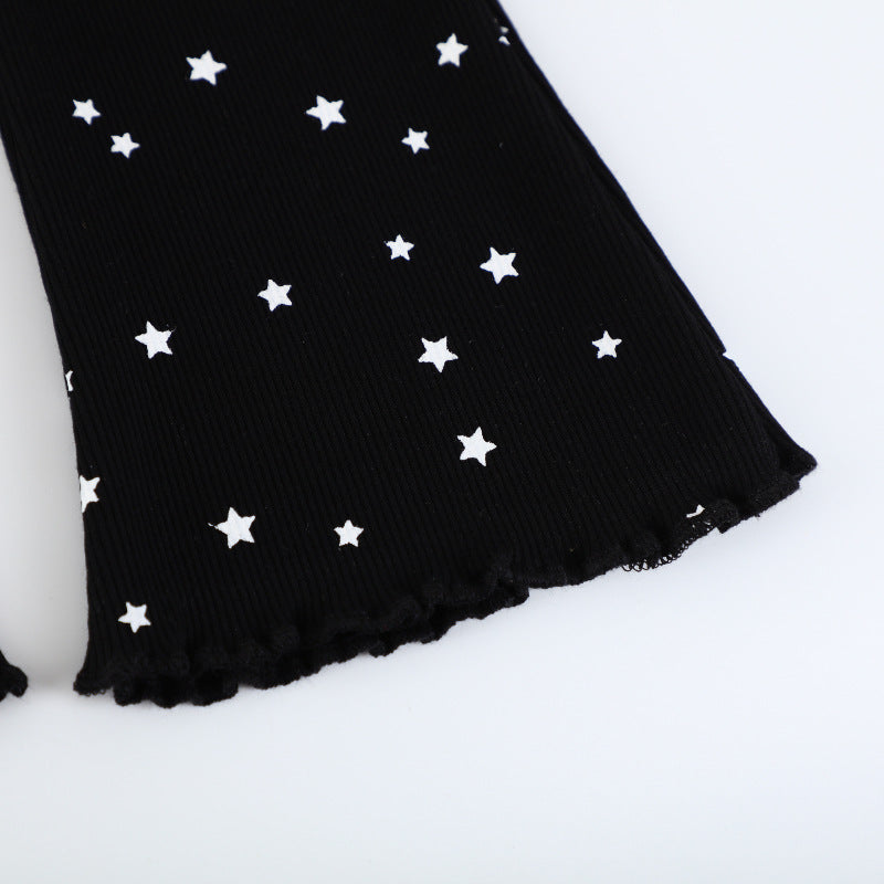 Mädchen Flared Leggings mit funkelndem Sternenmotiv EB