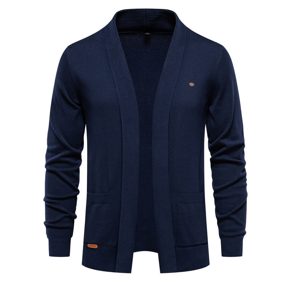 Herren Strickjacke mit offenem Schnitt und praktischen Taschen EB