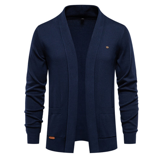 Herren Strickjacke mit offenem Schnitt und praktischen Taschen EB
