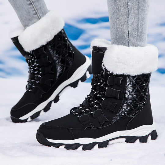 Damen Heizbare Winterstiefel mit rutschfester Sohle und isolierender Fütterung EB