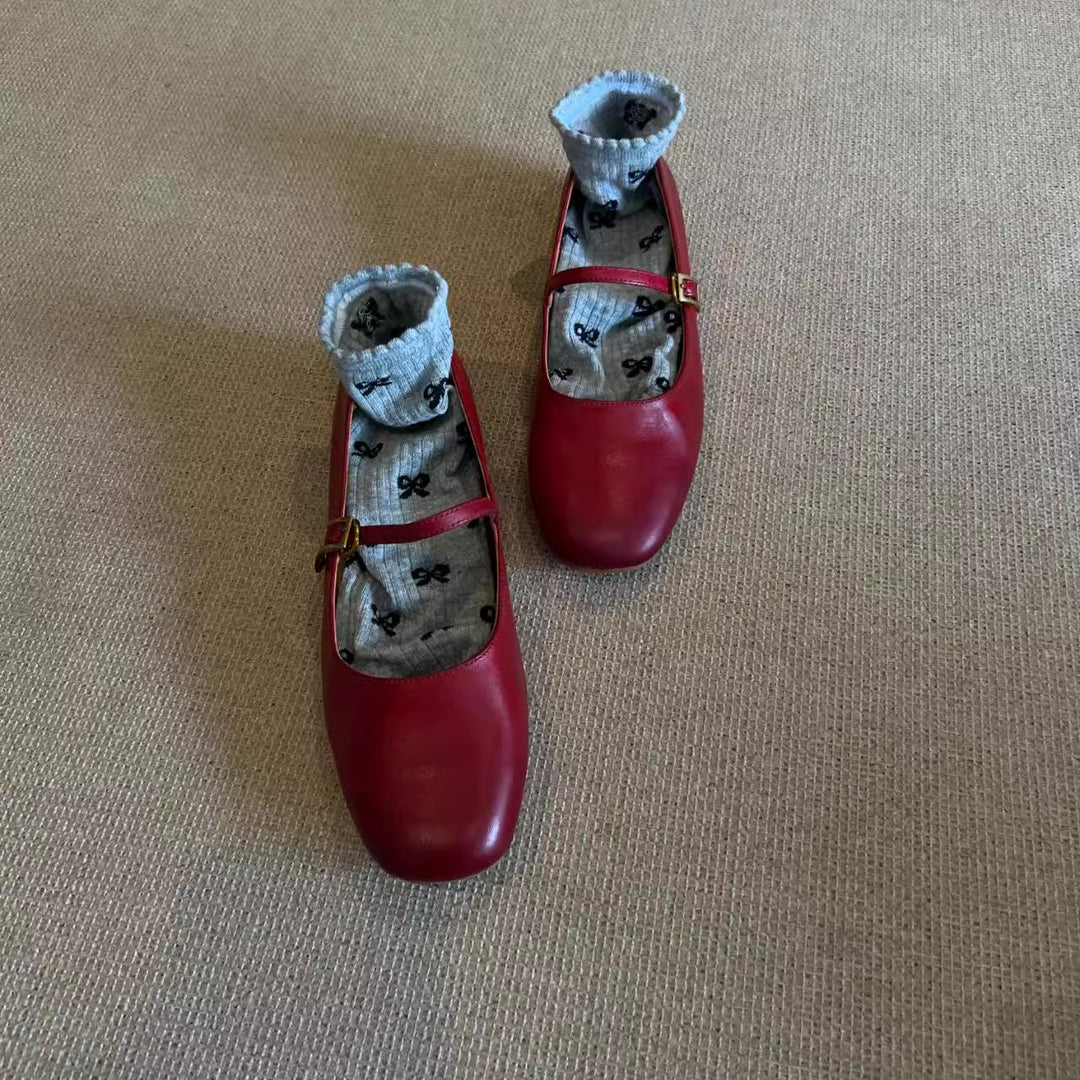 Damen elegante Mary Jane Ballerinas mit praktischer Schnallenverzierung EB