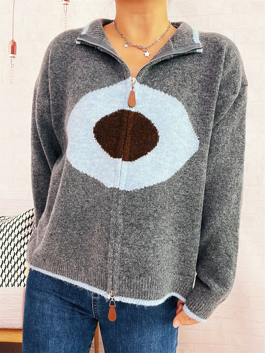 Damen kuscheliger Pullover mit auffälligem Design EB