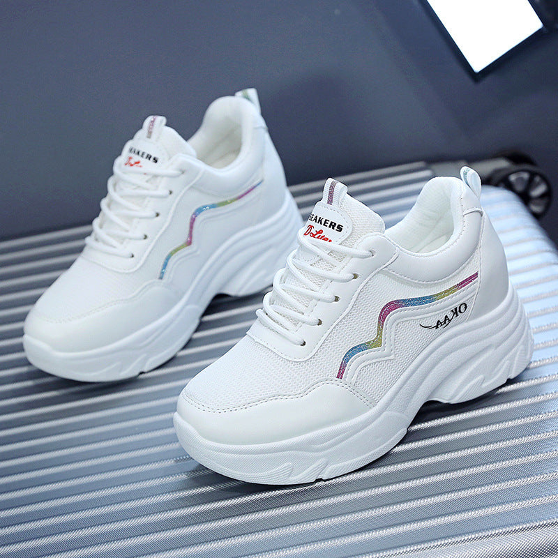 Damen Sportliche Plattform Sneakers mit atmungsaktiven Eigenschaften und rutschfester Sohle EB