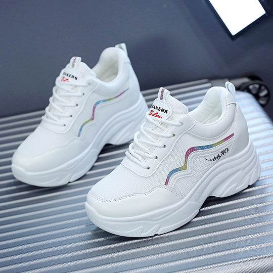 Damen Sportliche Plattform Sneakers mit atmungsaktiven Eigenschaften und rutschfester Sohle EB