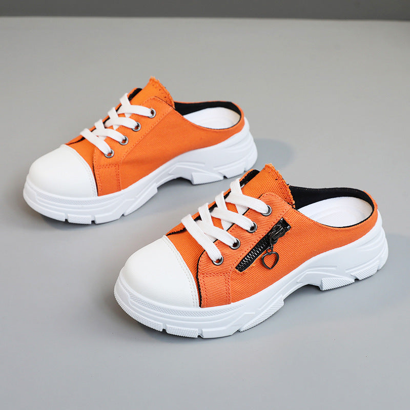 Damen Slip-On Sneakers mit modischem Reißverschluss und bequemem Fußbett EB
