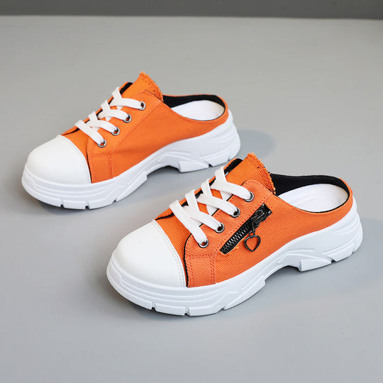 Damen Slip-On Sneakers mit modischem Reißverschluss und bequemem Fußbett EB