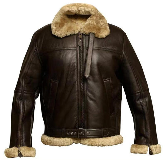 Herren robuste jacke mit warmem Plüschkragen EB