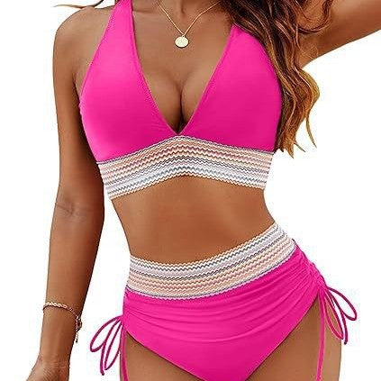 Damen Hochgeschnittener Bikini mit raffinierten Bindebändern EB