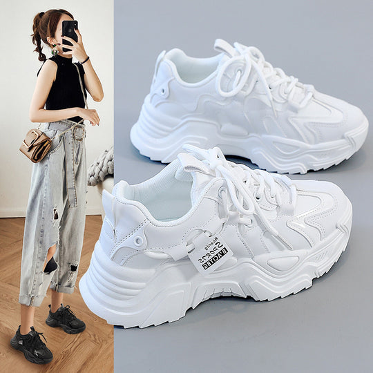 Damen modische Chunky Sneakers mit atmungsaktiver Mesh-Oberfläche und dämpfendem Sohlenprofil EB