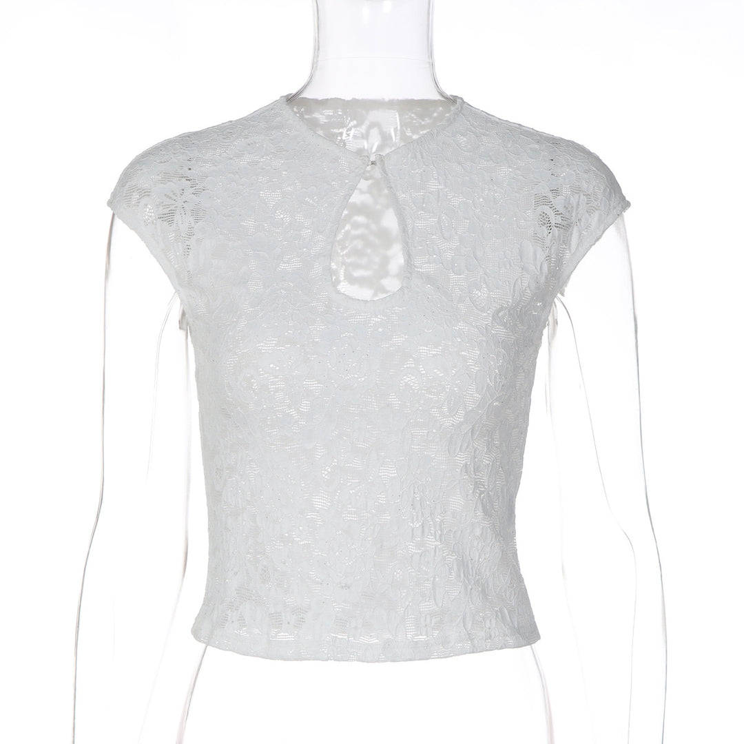 Damen Spitzentop mit modischem Schlitz EB