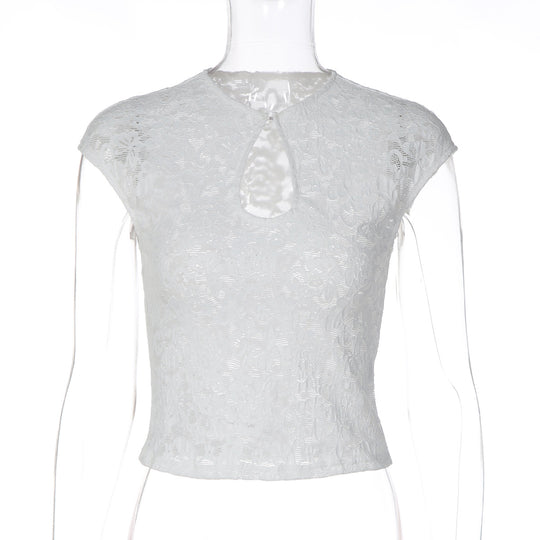 Damen Spitzentop mit modischem Schlitz EB
