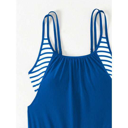 Damen Tankini-Set mit sportlichem Oberteil und hohen Beinausschnitten EB
