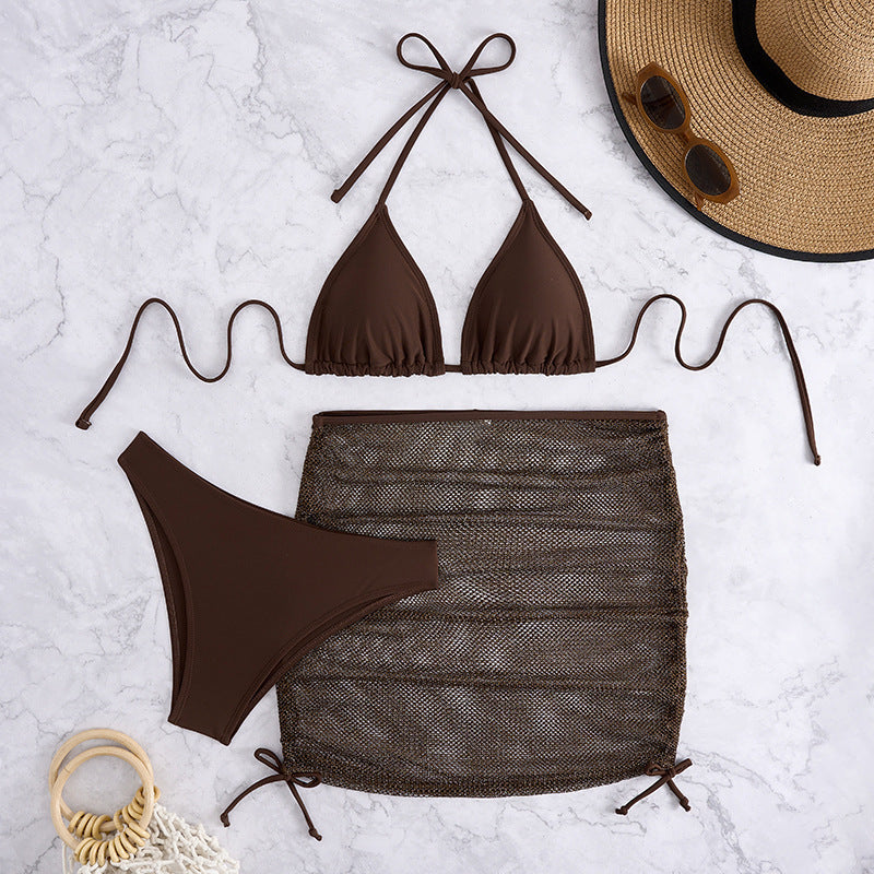 Damen Bikini-Set mit durchscheinendem Rock EB
