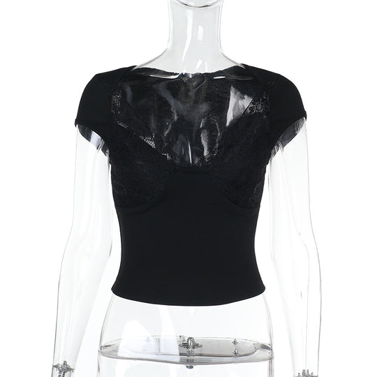 Damen Spitzen-Bustier mit raffiniertem Netzdesign EB