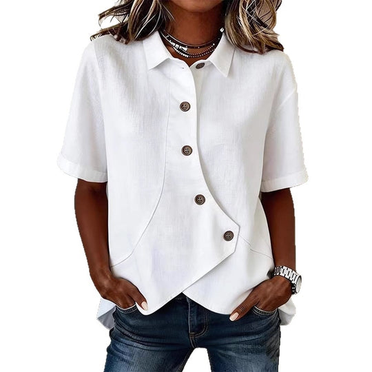 Damen Besonders gestaltete Bluse mit einzigartigem Knopfdetail EB
