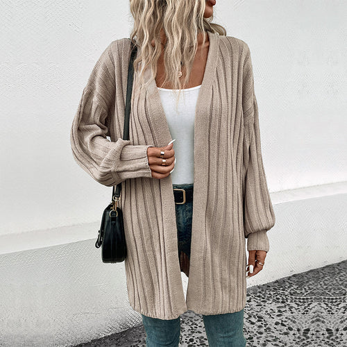 Damen Strickjacke mit strukturiertem Rippenmuster und lässigem Schnitt EB