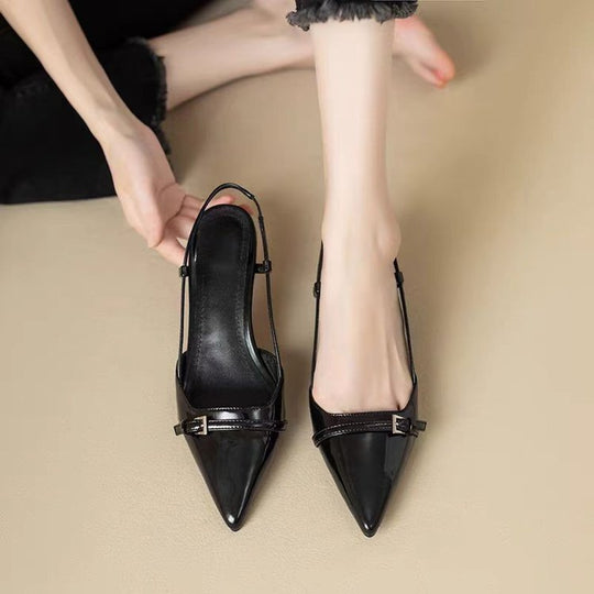 Damen elegante Slingback-Ballerinas mit spitz zulaufender Zehenpartie EB