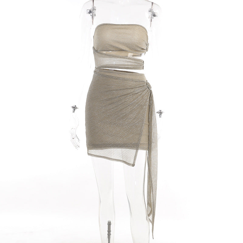 Damen Wickelkleid mit strapazierfähigem und elastischem Material EB