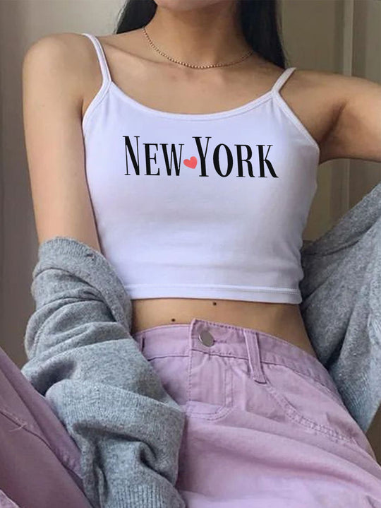 Damen Crop-Top mit trendigem Schriftzug EB
