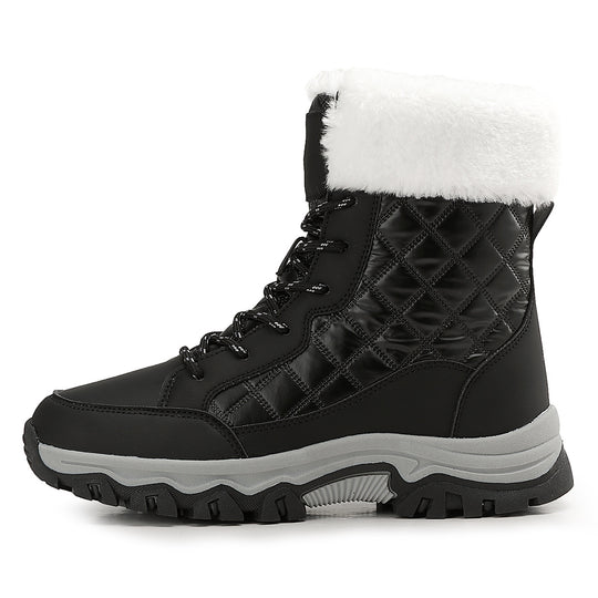 Damen Warm gefütterte Winterstiefel mit rutschfester Profilsohle EB