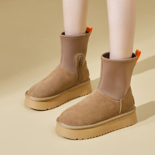 Damen Modische Stiefel mit elastischem Obermaterial und rutschfester Sohle EB