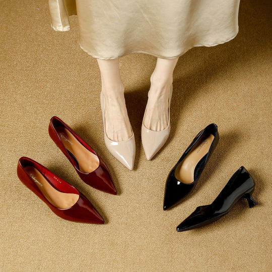 Damen elegante Pumps mit stilvollem Kittelsabsatz EB