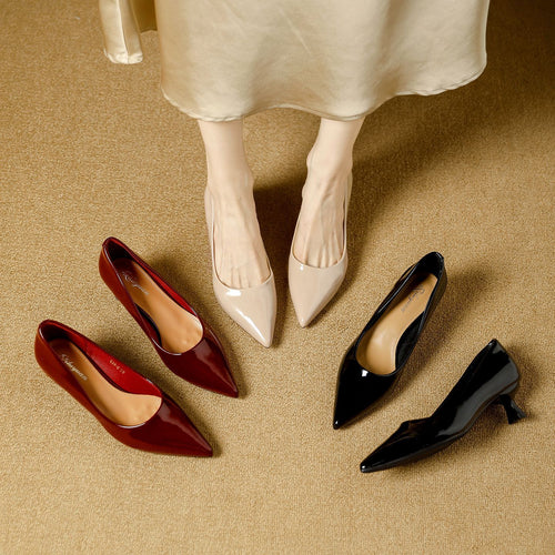 Damen elegante Pumps mit stilvollem Kittelsabsatz EB