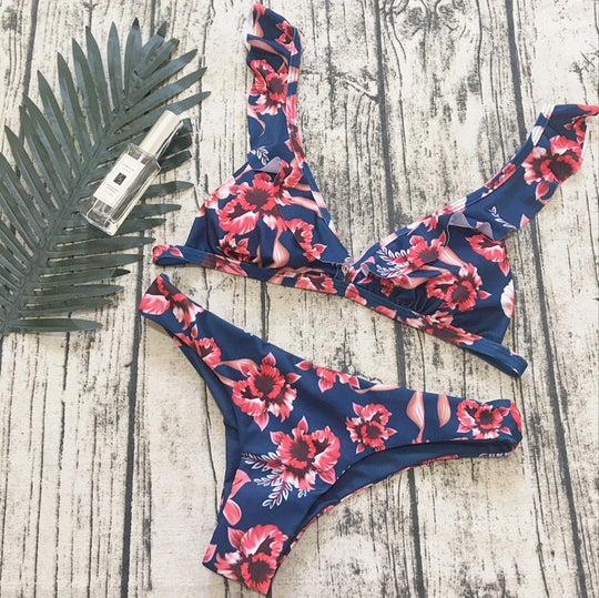 Damen Floral Triangel-Bikini EB