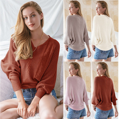 Damen Oversized Strickpullover mit dekorativen Zopf- und Netzstrukturen EB