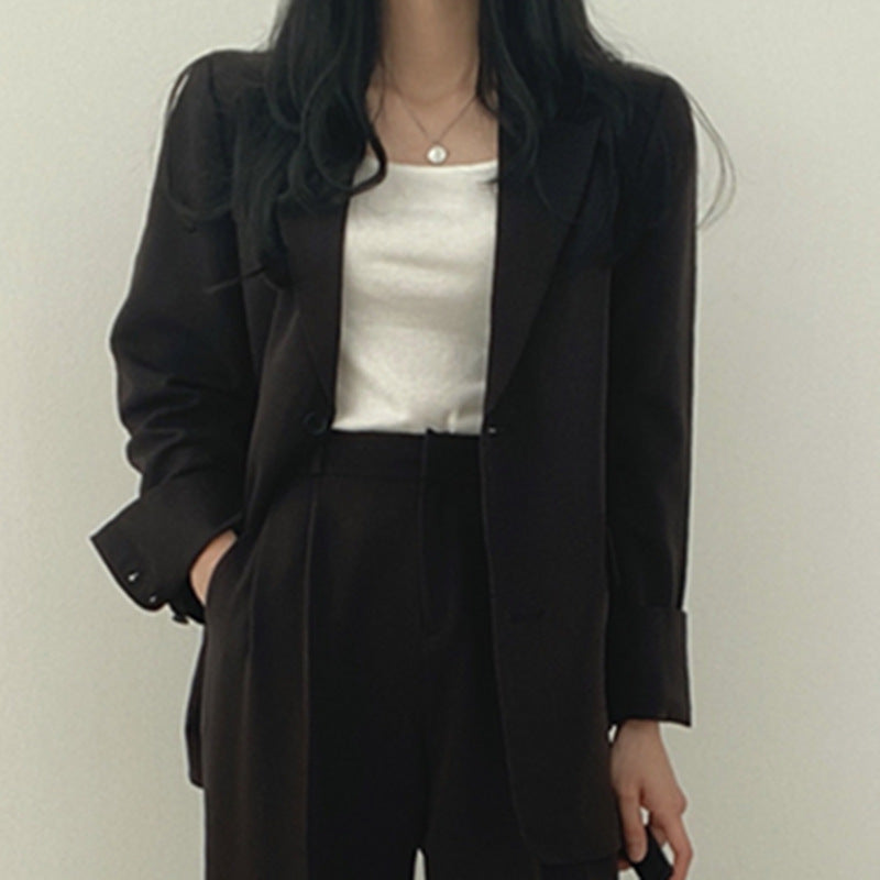 Damen elegantes Blazer-Set mit weitem Schnitt EB