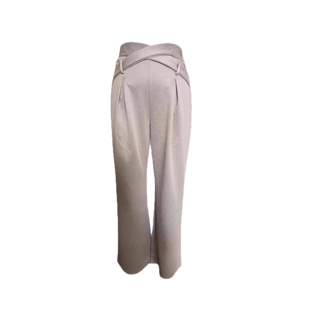 Damen Bequeme Palazzo-Hose mit dekorativem Bindeband und lässigem Schnitt EB