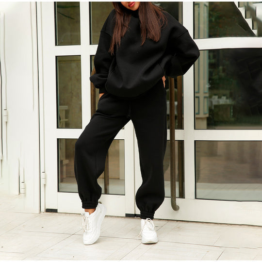 Damen lässiger Jogginganzug mit weichem Material und elastischem Bund EB