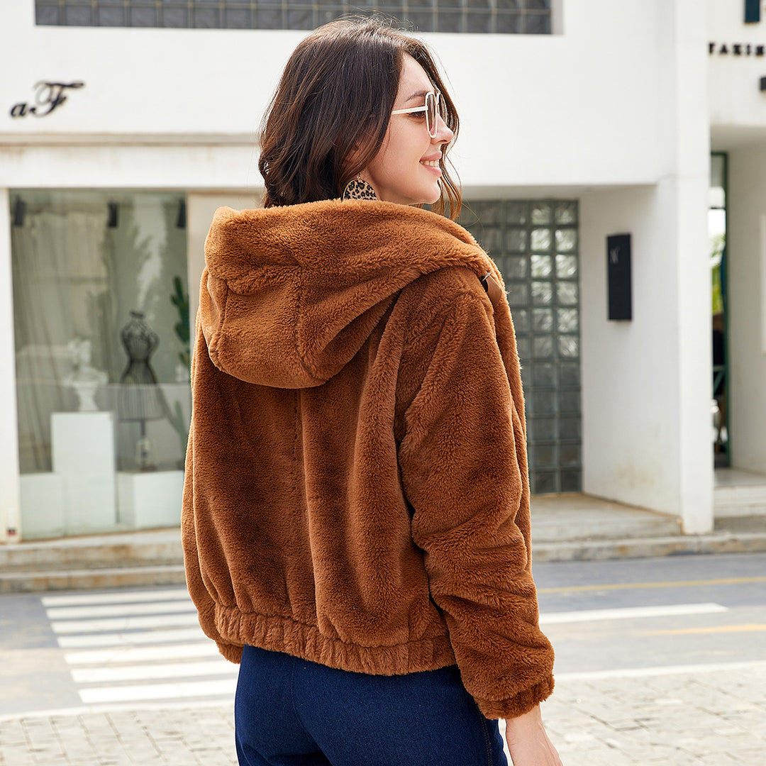 Damen Kuscheljacke mit hochabschließendem Kragen EB