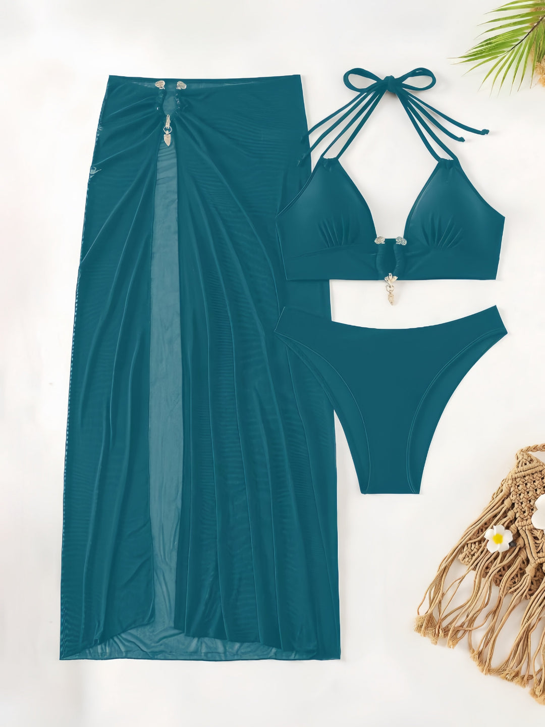 Damen Bikiniset mit transparentem Maxirock EB
