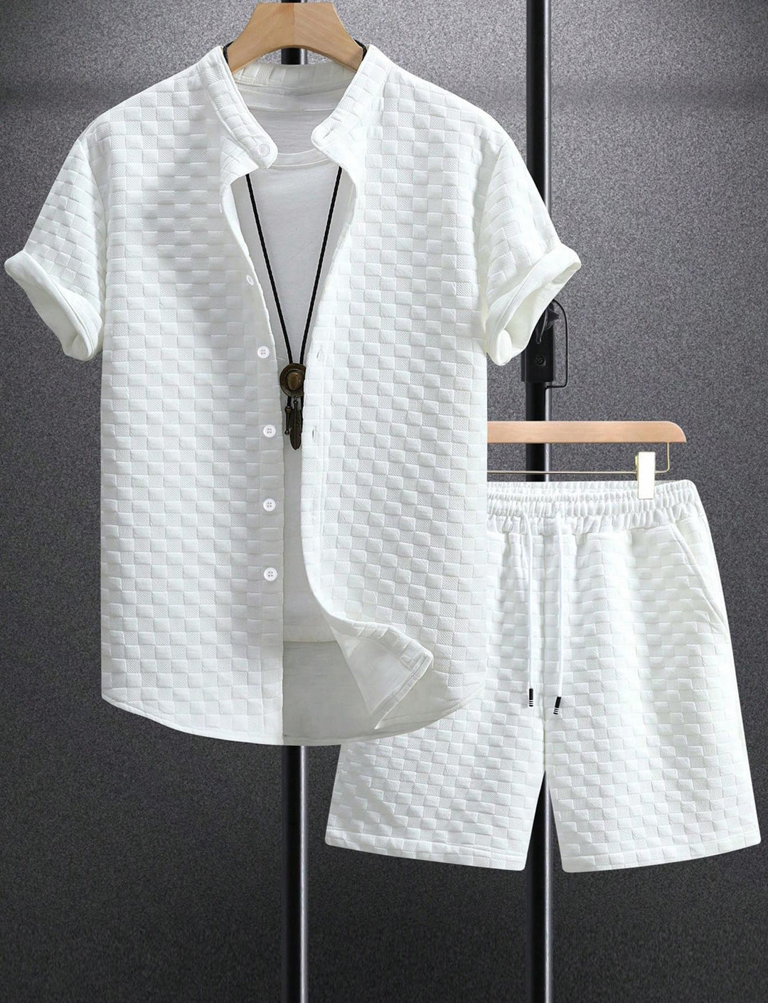Damen lässiges Kurzarm Hemd und Shorts Set EB