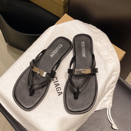 Damen Flip-Flops mit elegantem Schmuckdetail EB